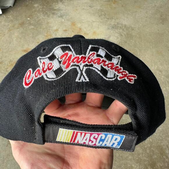 Vintage 90s Logo Athletic NASCAR Racing SnapBack Cap Checkered Brim Sports Cap - Picture 4 of 6